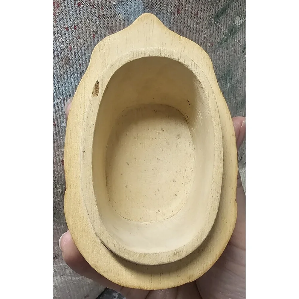 Arthur Court Designs 1980's Hand Carved Cat Wood Trinket Stash Box